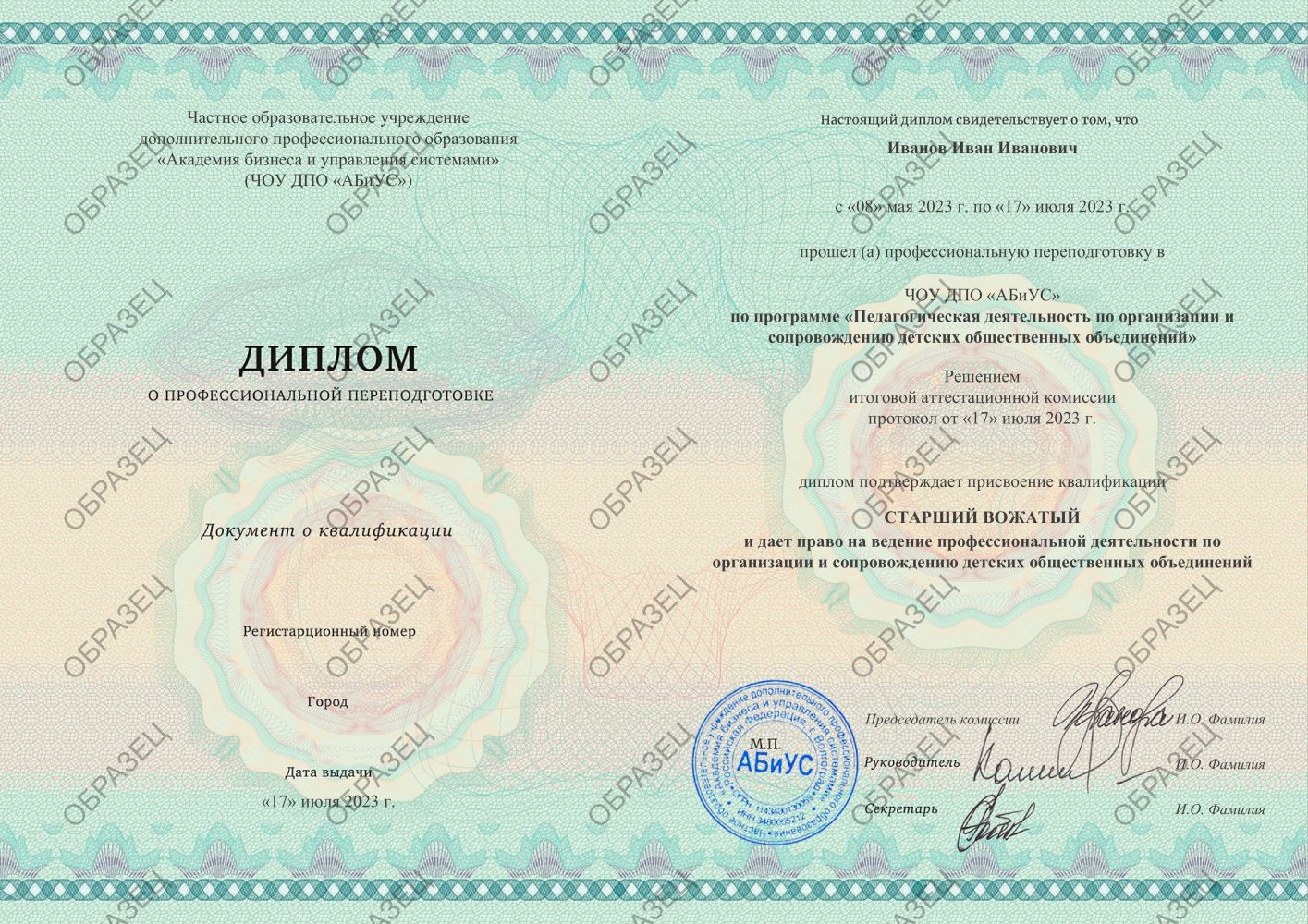 Диплом Педагогическая деятельность по организации и сопровождению детских общественных объединений 260 часов 9688 руб.